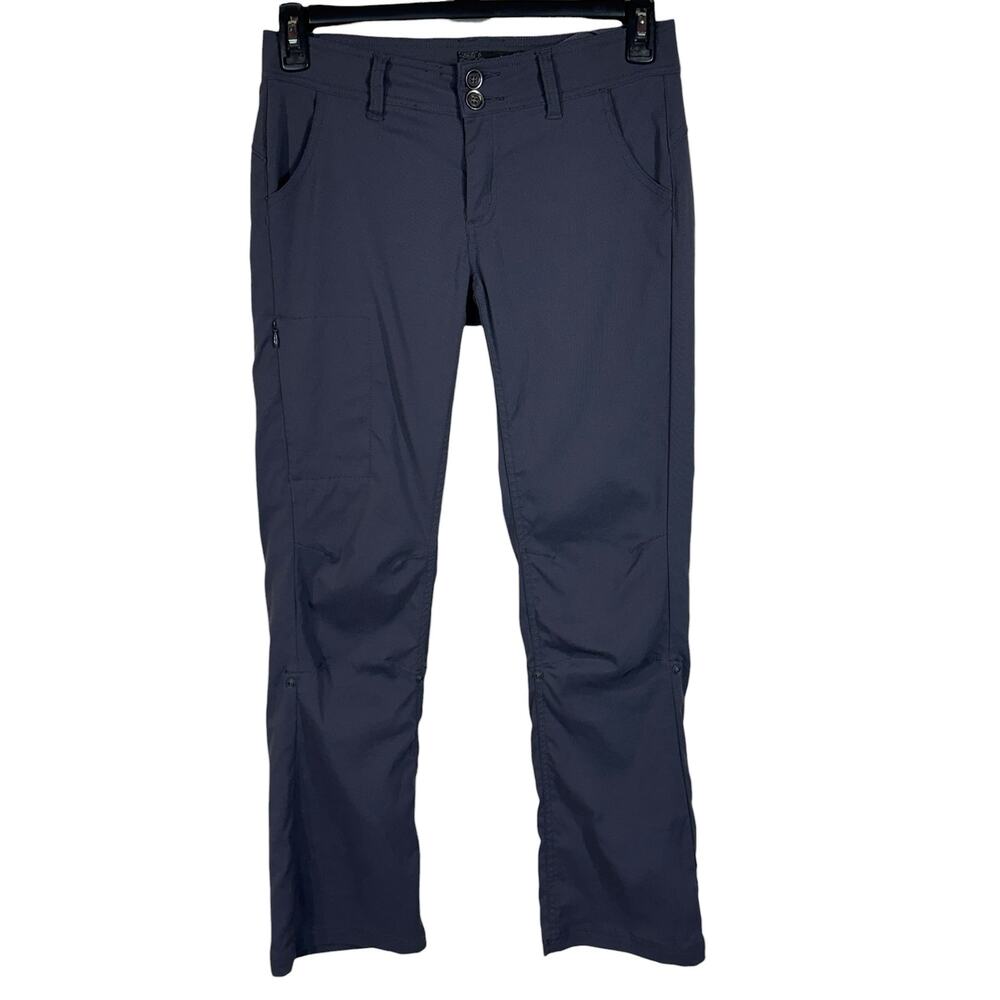 PrAna Womens SZ 4 Halle Straight Roll-Up Pants Low-Rise Stretch UPF 50+ Zip-Fly